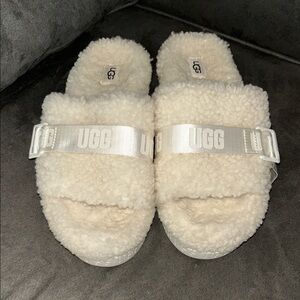 UGG Cream Fluffy Slides